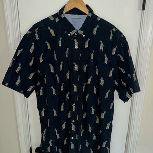 Banana Republic Dark Blue Shirt with Giraffe Pattern